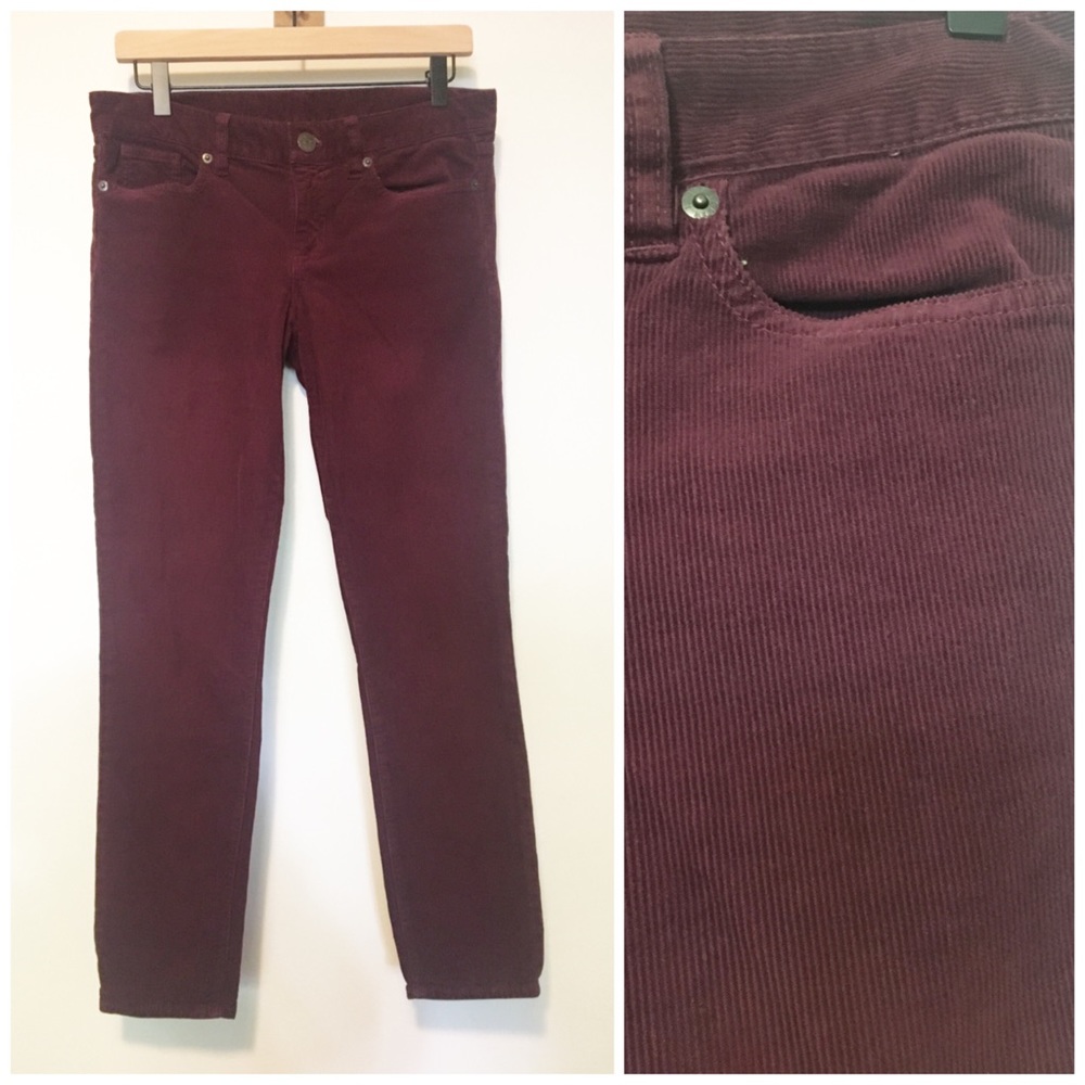 Final Markdown ~ J.Crew Burgundy / Maroon Corduroy Pants, Size 28
